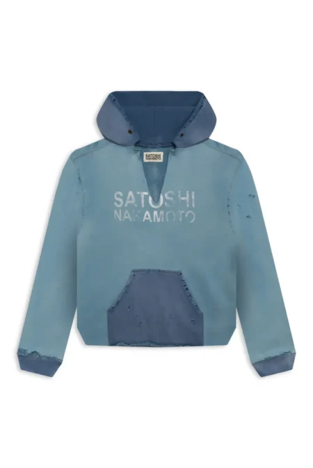 Satoshi Nakamoto Distressed V Cut Hoodie