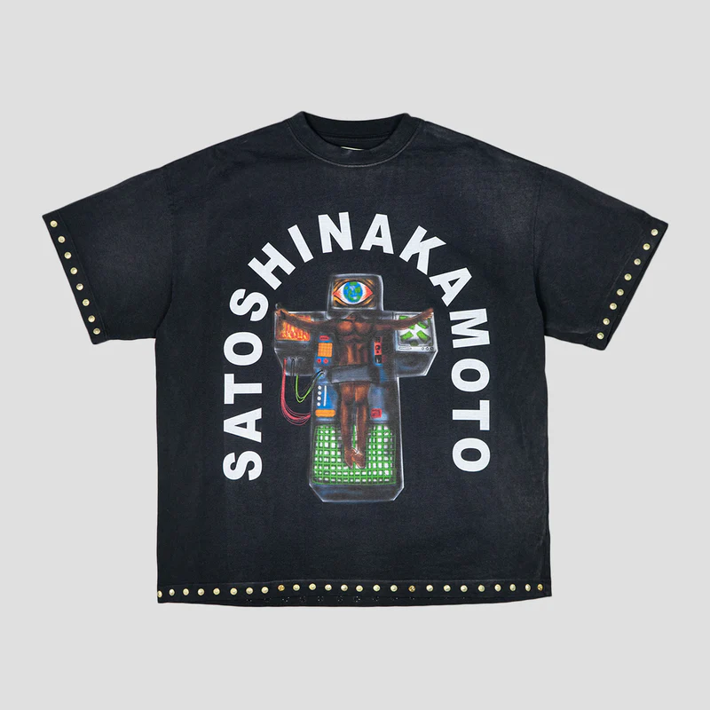 SN25TE004_BLK.webp Satoshi Nakamoto Welcome To The Machine T-shirts