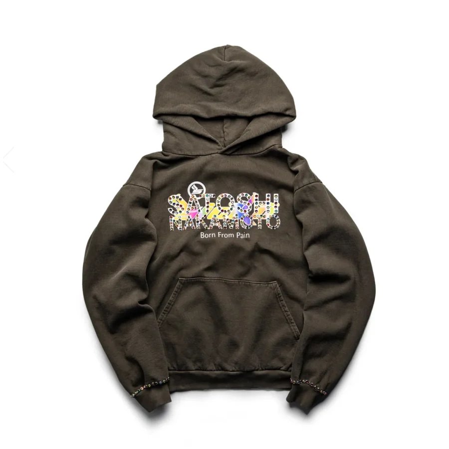 SATOSHI NAKAMOTO x SICKO - Studded Gradient Hoodie (Brown)