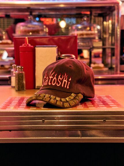 SATOSHI NAKAMOTO STUDDED FLAME CAP